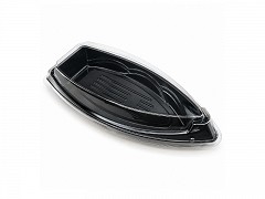 PET cateringschalen incl. deksels 37,7 x 18,6 x 6 cm Boot