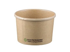 Kraft/PLA soepbekers 240 ml Ø 9 cm