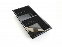 RPET 2-vaks trays 25 x 12 x 3 cm TapasSchaal