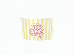 Kartonnen ijsbekers geel 130 ml ICE CREAM