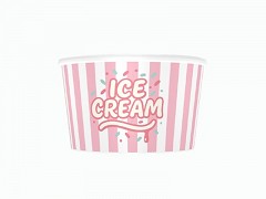 Kartonnen ijsbekers roze 245 ml ICE CREAM