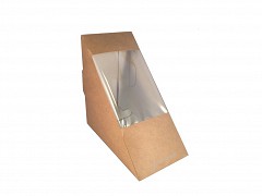 FSC kraft/PLA sandwichboxen12,3 x 12,3 x 7,2 cm
