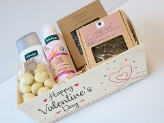 BEMA-1093 - Plywood mandjes 29 x 19 x 9 cm “Happy Valentine's Day