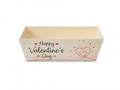 BEMA-1093 - Plywood mandjes 29 x 19 x 9 cm “Happy Valentine's Day