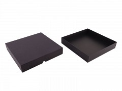 F0436 - Luxe dozen met deksel 26 x 26 x 4,5 cm ZWART