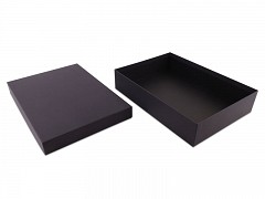 F0559 - Luxe dozen met deksel 37 x 26 x 7,5 cm ZWART