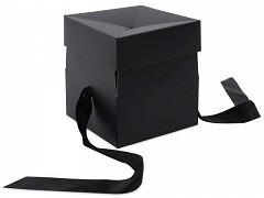 F0636 - Pop-up doosjes met lintsluiting 12,5 x 12,5 x 10,5 cm ZWART