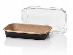 KP00 - Kraft PRIME-LINE trays + deksels 14 x 8 x 2,4 cm