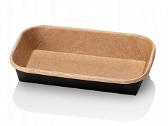 KP00 - Kraft PRIME-LINE trays + deksels 14 x 8 x 2,4 cm