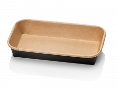 KP02 - Kraft PRIME-LINE trays + deksels 22,1 x 9,1 x 2,4 cm