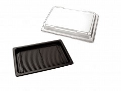 P215135 - RPET trays + deksels 21, 5 x 13,5 x 4,5 cm SushiTray