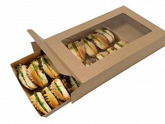 PAP39243 - Kraft cateringschalen 39 x 24 x 3 cm