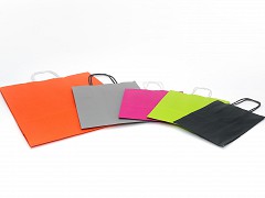 D400233 - Papieren draagtassen 15 + 8,5 x 21,5 cm oranje