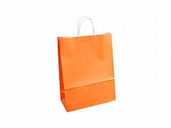D400238 - Papieren draagtassen 19 + 8 x 22 cm oranje