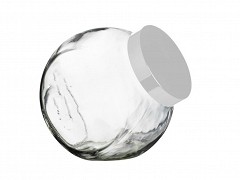 019646 - Glazen snoeppotten 2000 ml inclusief zilverkleurige deksels