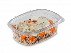 SP500 - RPET bakjes met vast deksel 500 ml