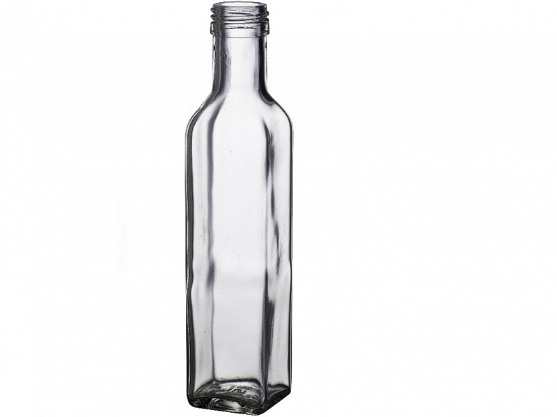 Veranderlijk timmerman De gasten Glazen fles 250ml vierkant - VerpakkingShop.nl