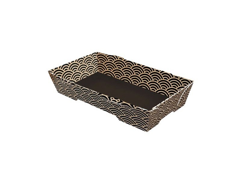 PAPTGJ00 - Kraft Tray2Go trays 12 x 6,2 x 2,2 cm BLACK